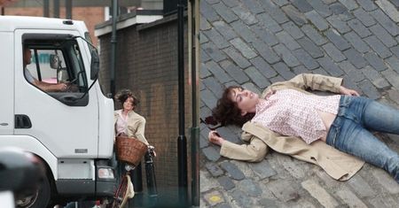Anne Hathaway wjechała rowerem pod ciężarówkę! (ZDJĘCIA!)