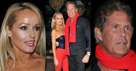 Opalony Hasselhoff prowadzi młodą żonę w zaparowanych szpilkach