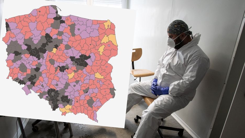 Epidemia Koronawirusa w Polsce. Oto powiaty z najwyższym wskaźnikiem zakażeń na 100 tys. mieszkańców