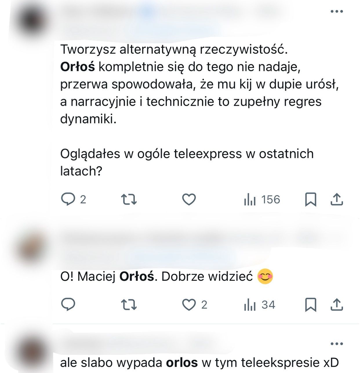 internauci komentują powrót Macieja Orłosia