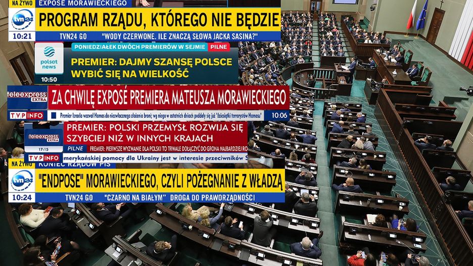 Paski telewizyjne podczas posiedzenia Sejmu