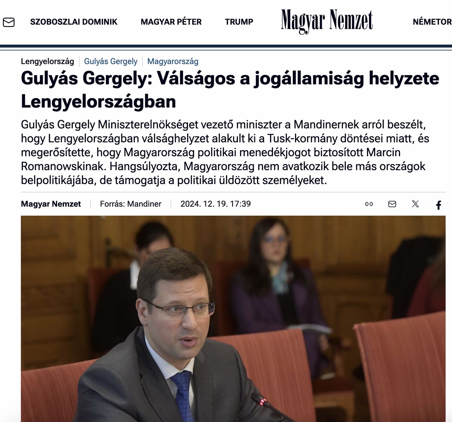 Kolejny węgierski dziennik pisze o sprawie Romanowskiego