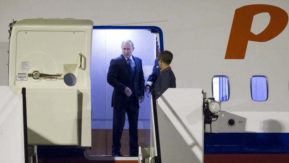 Władimir Putin w samolocie