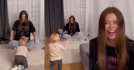 Wzruszona Joanna Opozda relacjonuje PIERWSZE KROKI Viniego: "Mamie udało się złapać jeden z tych CUDOWNYCH MOMENTÓW" (WIDEO)