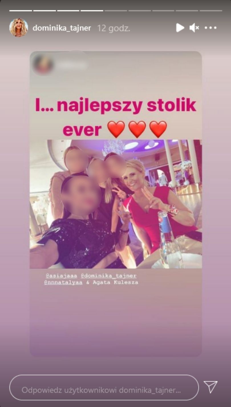 Dominika Tajner bawi się na poprawinach z Michałem Wiśniewskim i jego byłą żoną
