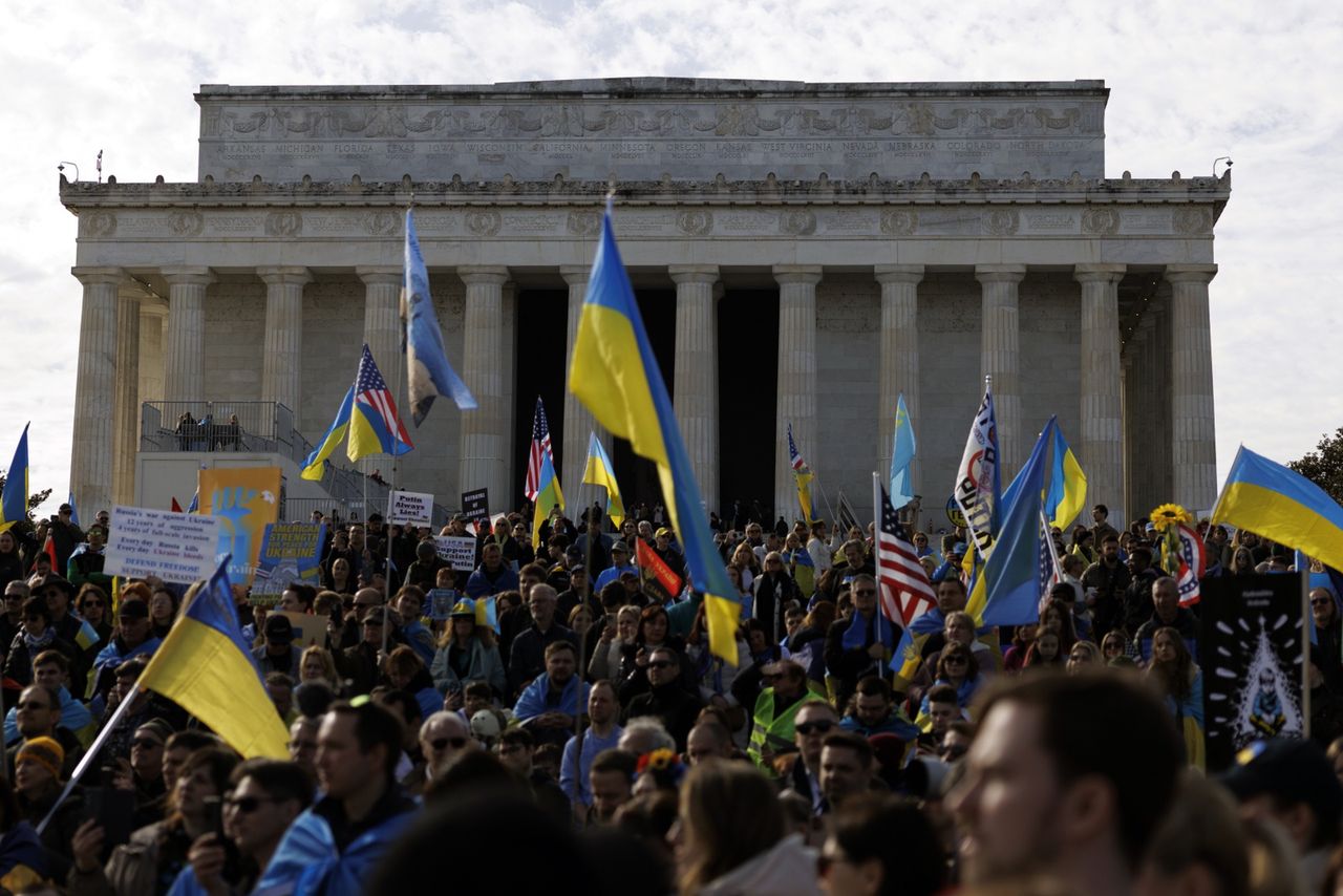 "Putin jest diabłem". Proukraińska manifestacja w Waszyngtonie