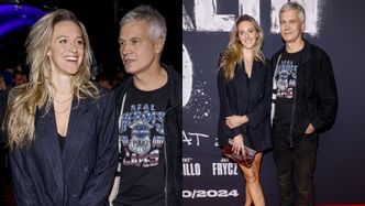 Elegancka Aleksandra Żebrowska świeci długimi nogami w kinie, pozując u boku wyluzowanego męża. Modni?
