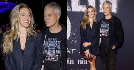 Elegancka Aleksandra Żebrowska świeci długimi nogami w kinie, pozując u boku wyluzowanego męża. Modni?