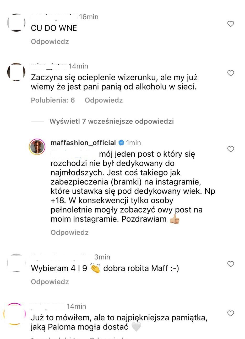 Maffashion tłumaczy się z reklamowania alkoholu