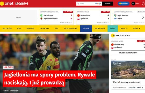 Interia Sport i Sport.pl przed WP SportowymiFaktami, na czele Onet
