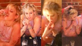 Miley Cyrus i jej ALKOHOLOWA LIBACJA: szoty, rozwiane włosy i podgryzanie palców Yungbluda! (ZDJĘCIA)