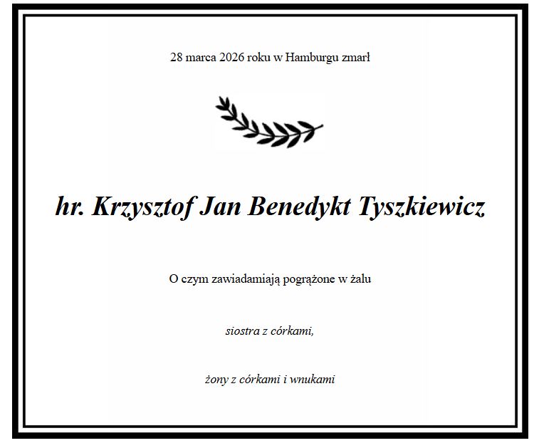 Nie żyje Krzysztof Tyszkiewicz
