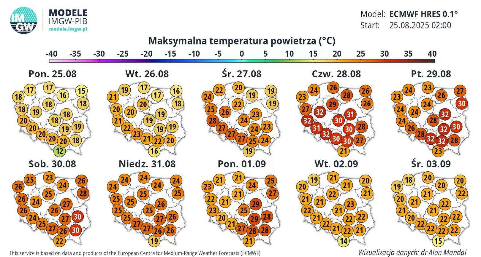 IMGW podaje prognozę na najbliższe dni
