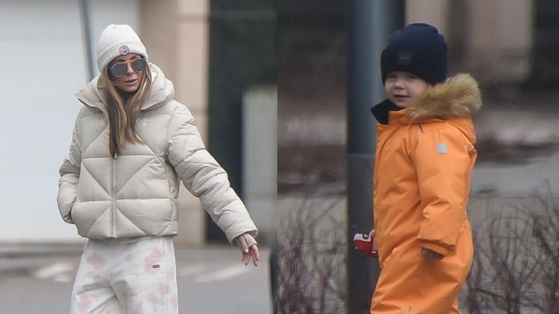 Małgorzata Rozenek i Radosław Majdan na spacerze z Heniem
