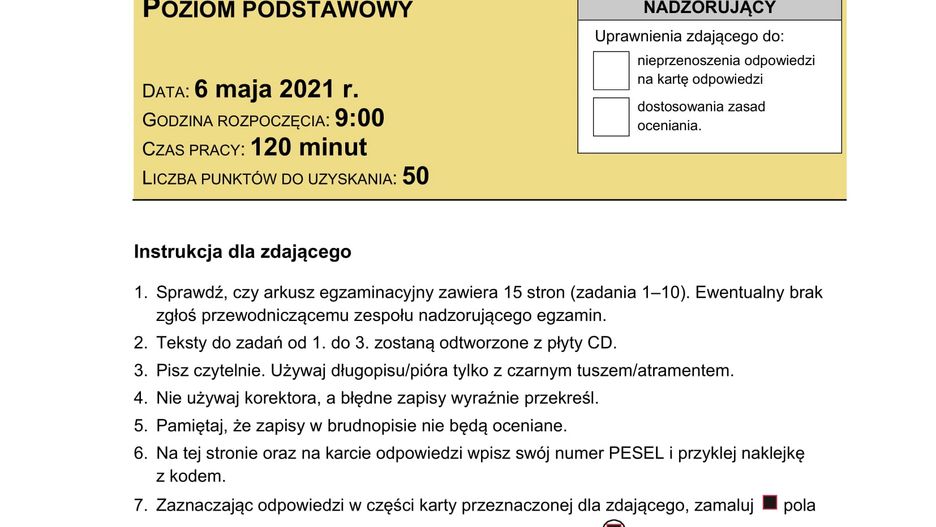 Matura 2021 z angielskiego - podstawa