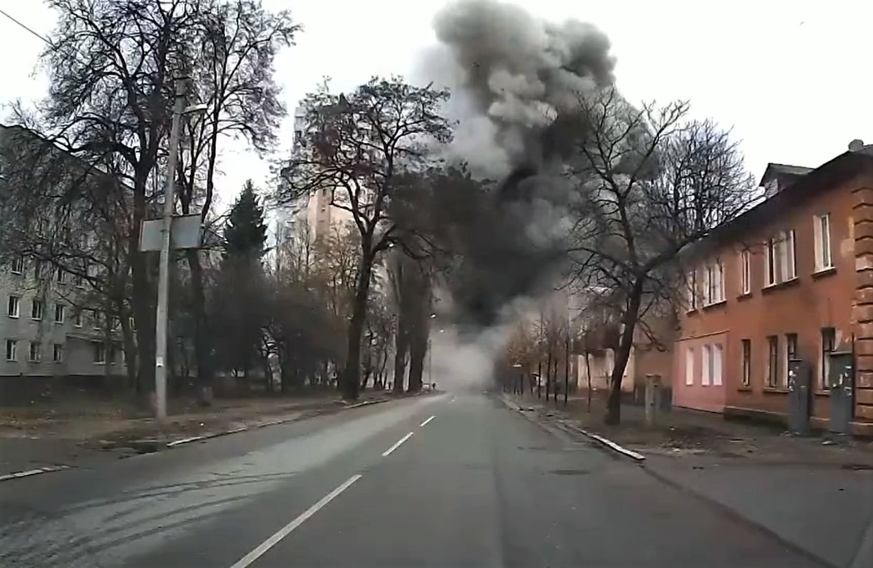 Potężna eksplozja w Czernihowie. Przypadkiem nagrana kamerą samochodową