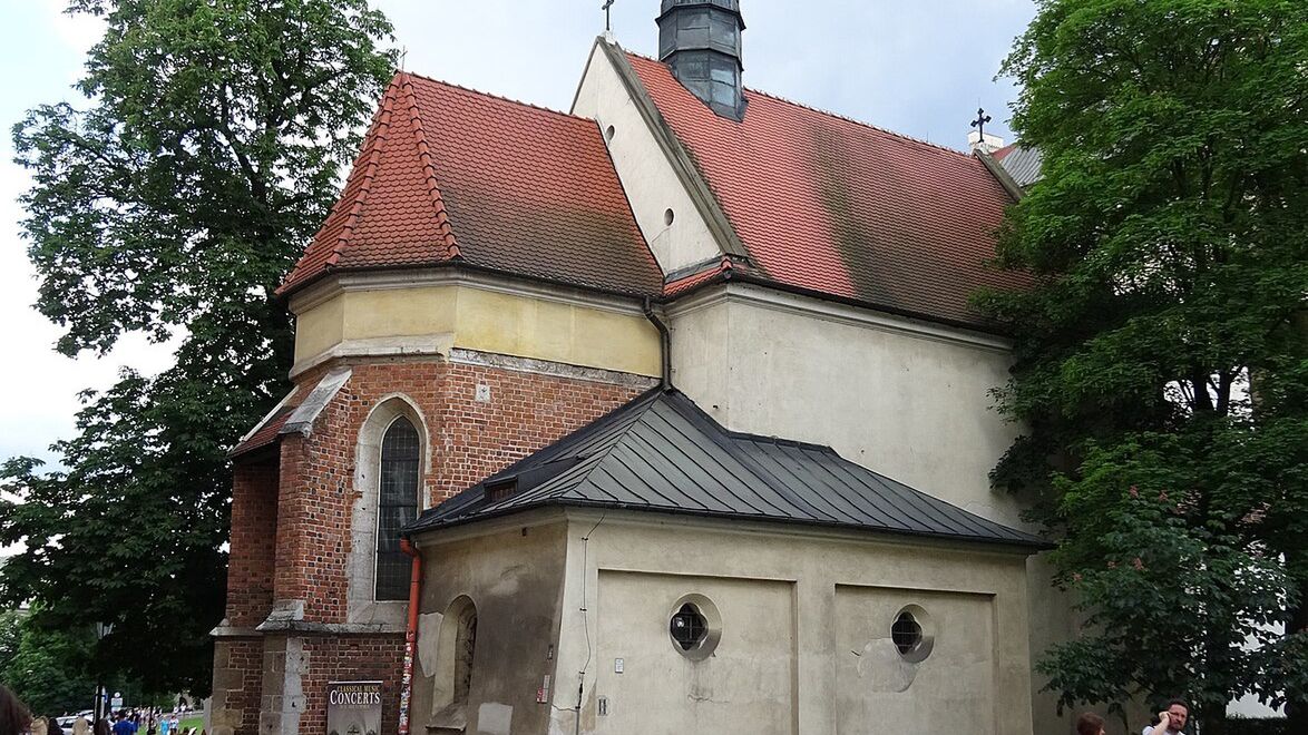 Kościół św. Idziego w Krakowie pod Wawelem - idok z ul. Grodzkie