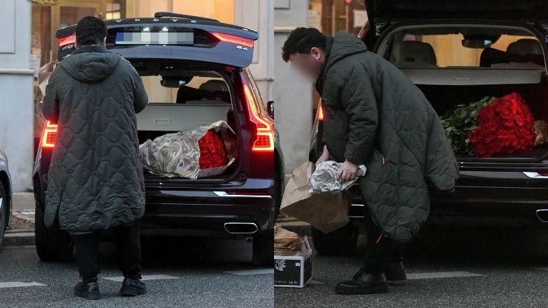 Małgorzata Foremniak załatwia sprawunki i wsiada do samochodu partnera