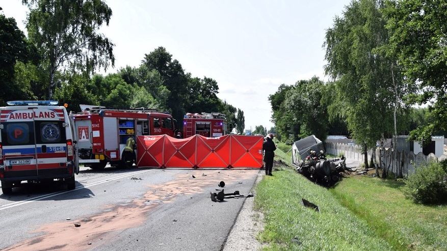 Wypadek w Grębiszewie. Apel służb 
