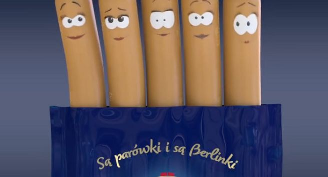 Tańczące parówki reklamują Berlinki (wideo)