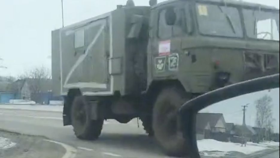 Rosyjskie maszyny bojowe użyte do napaści na Ukrainę są oznaczone literą "Z" (Twitter)