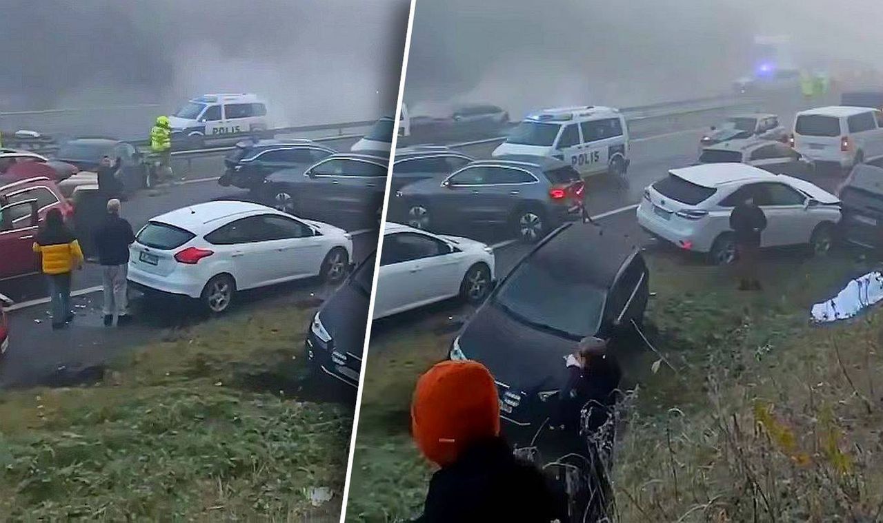 Gigantyczny karambol na północy Europy. Wszystko przez "czarny lód"