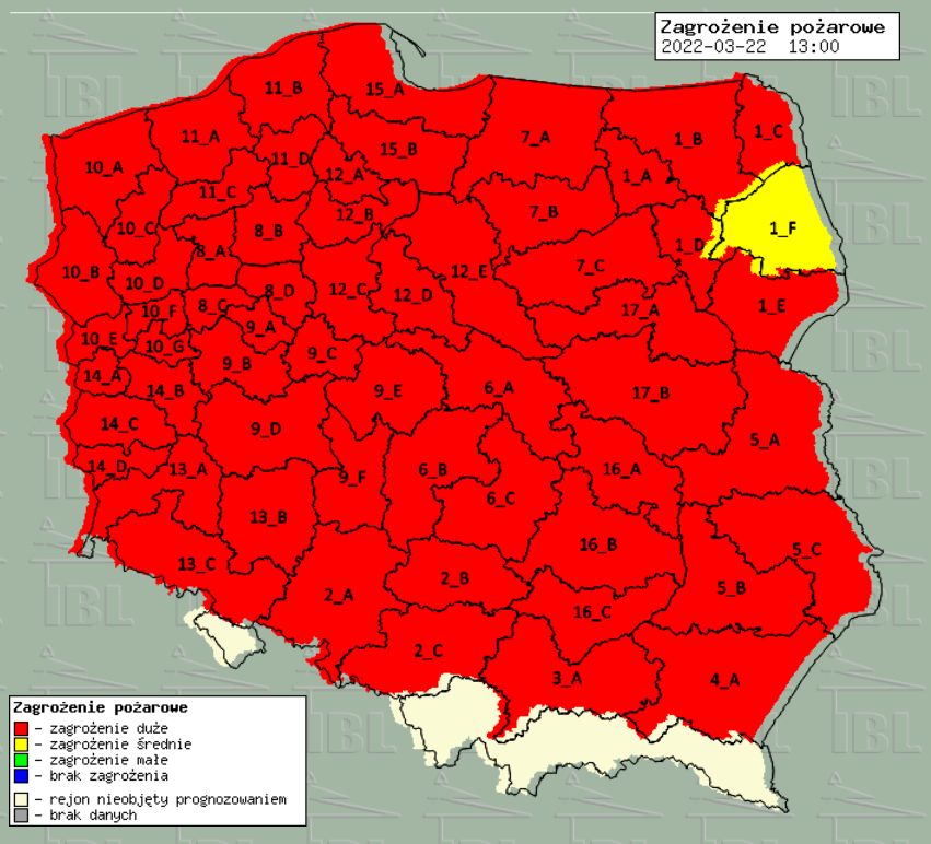 Zagrożenie pożarowe w lasach