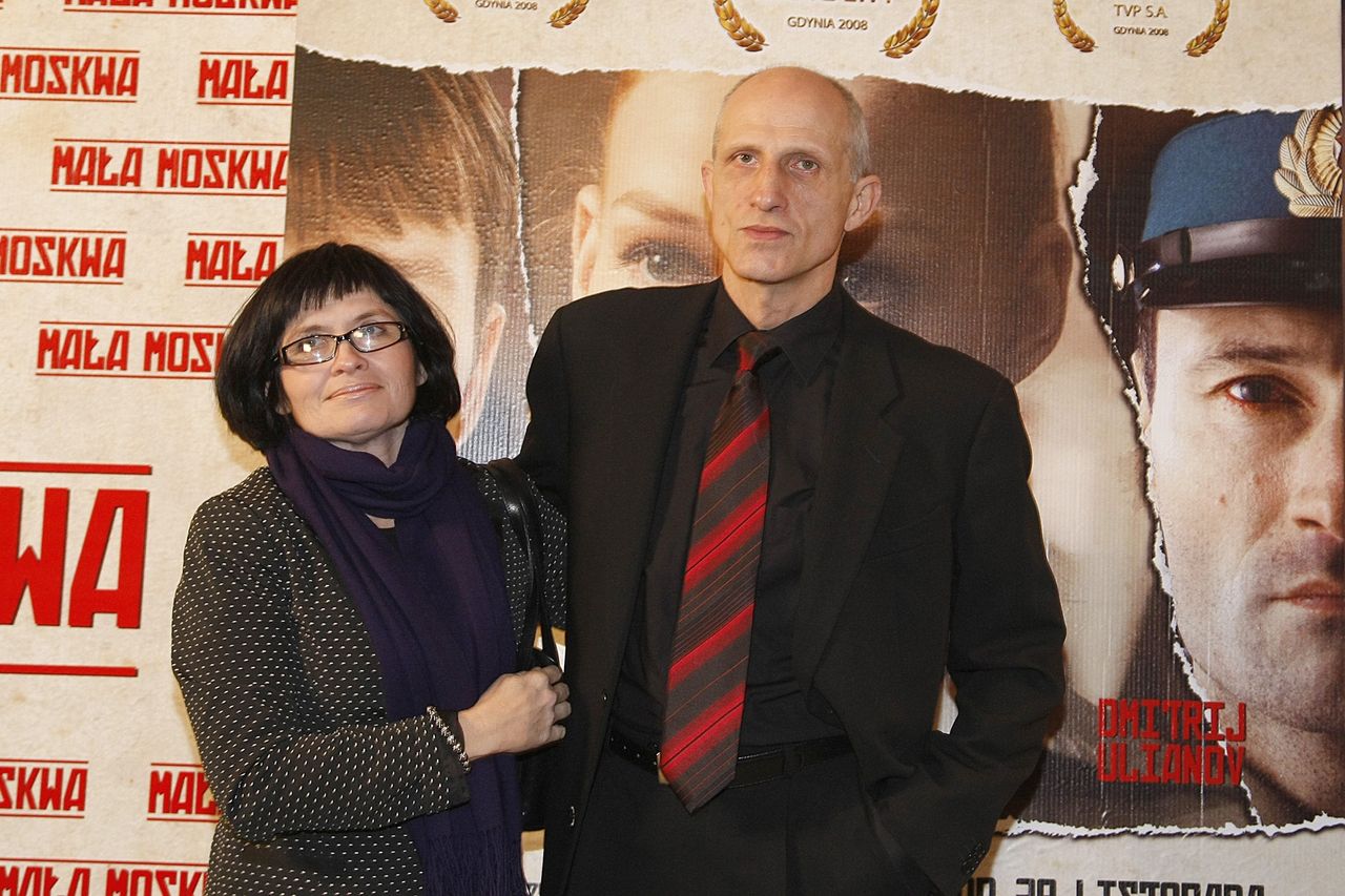 Kozłowski z żoną na premierze filmu "Mała Moskwa" w 2009 r.