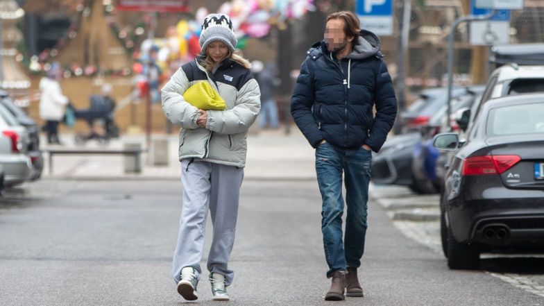 Agnieszka Woźniak-Starak na spacerze z ukochanym