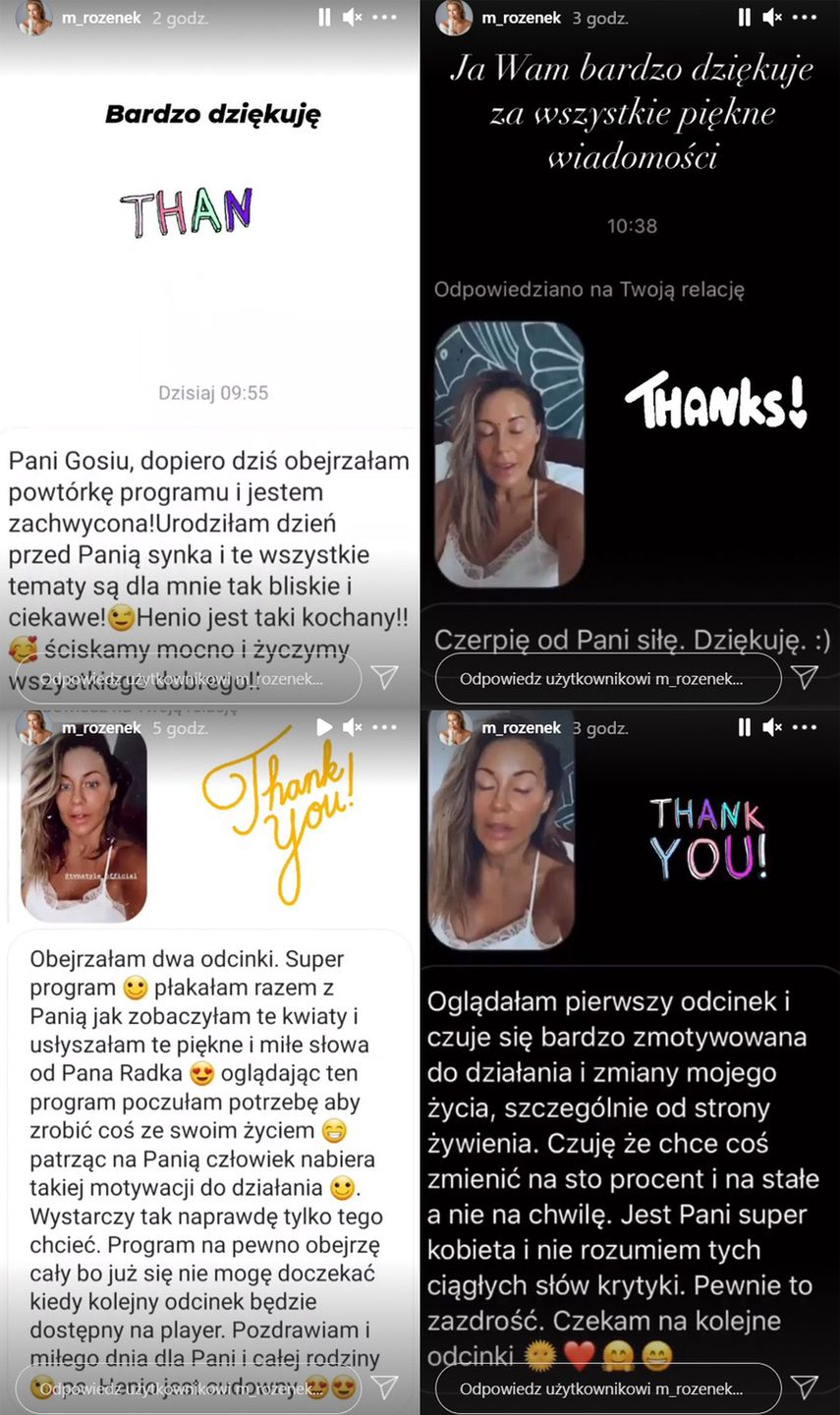 Fanki dziękują Małgorzacie Rozenek