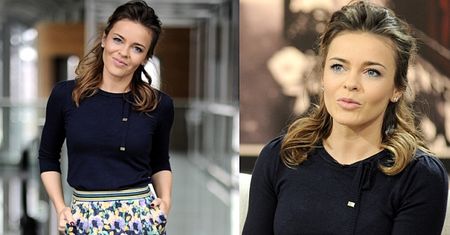 Herbuś w spódniczce w kwiaty
