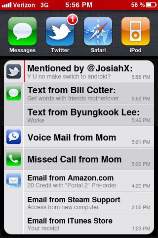 Jak powinien wyglądać system powiadomień w iOS 2