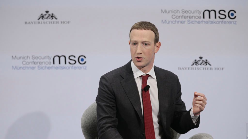 Prezes Facebooka, Mark Zuckerberg, na Munich Security Conference, fot. Getty Images