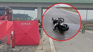 Tragedia na A2. Motocyklista wbił się w tira i zginął