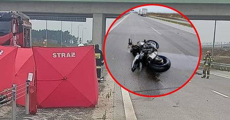 Tragedia na A2. Motocyklista wbił się w tira i zginął