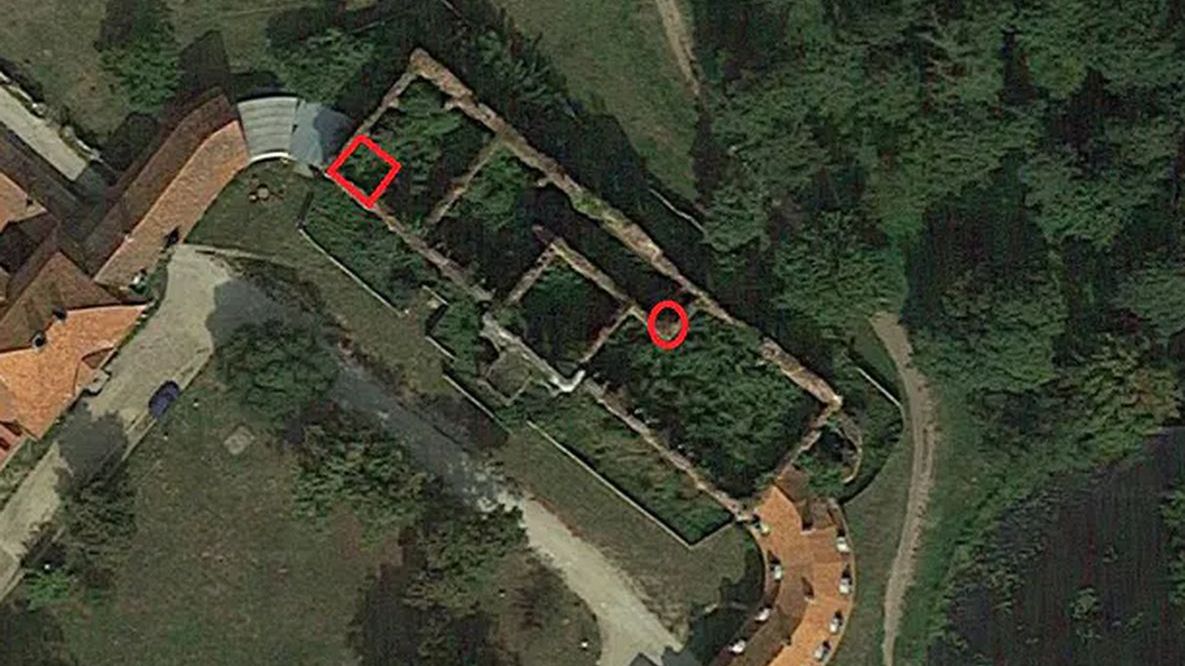 Pałac w Goszczu, zdjęcie z lotu ptaka