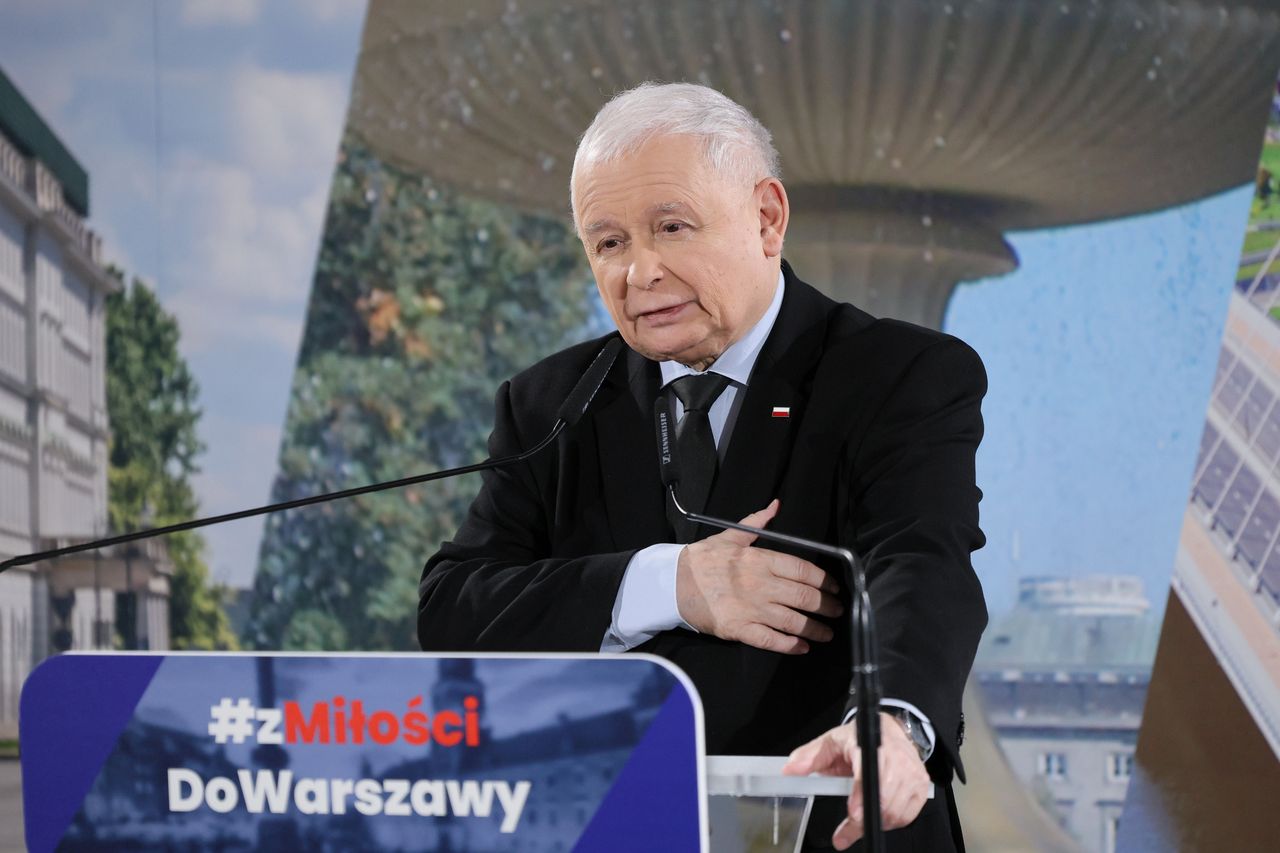 Jarosław Kaczyński na warszawskiej konwencji PiS