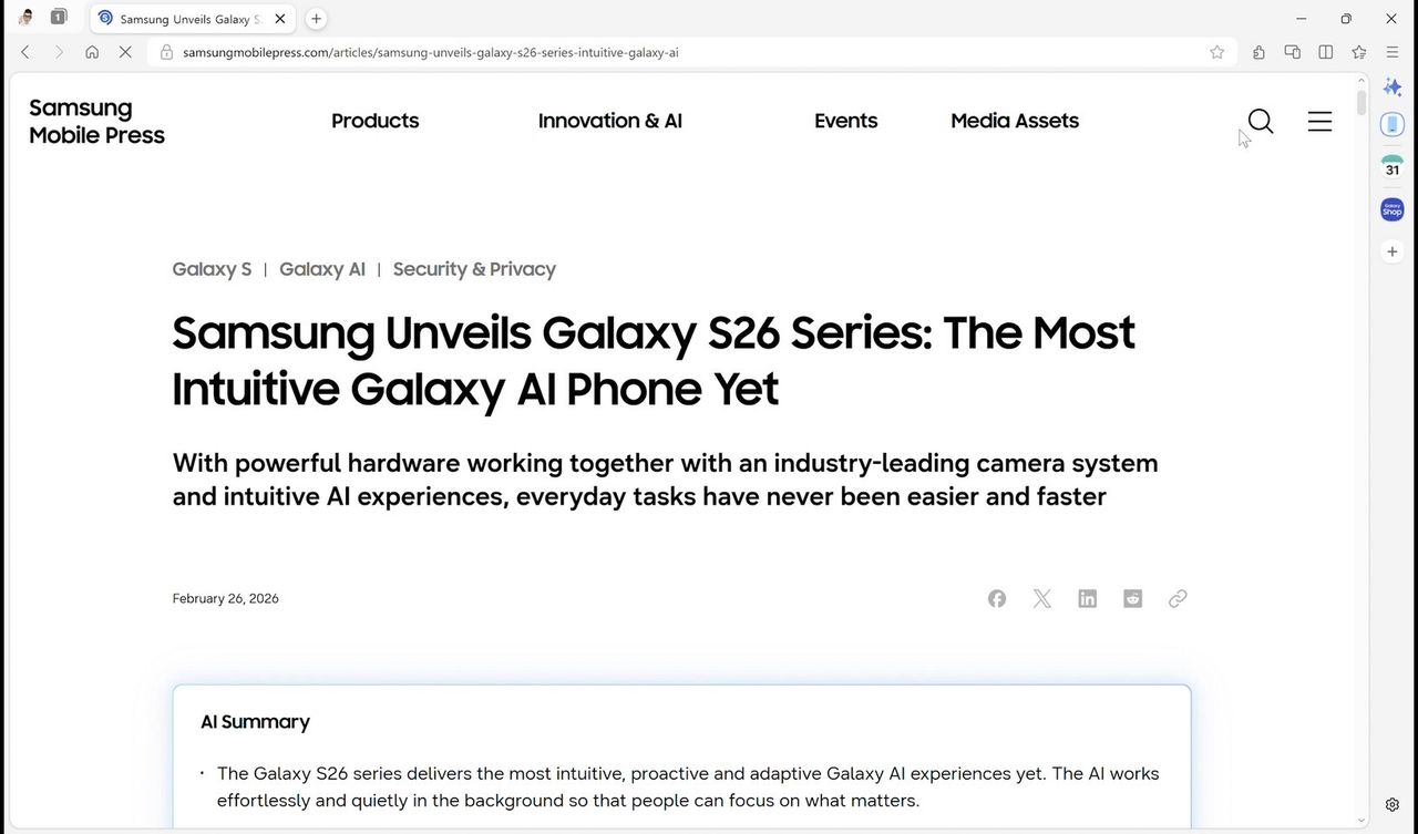 Przeglądarka Samsung dla Windowsa