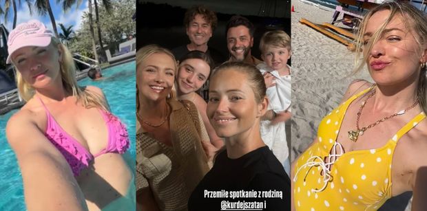 Barbara Kurdej-Szatan wraz z rodziną wypoczywa w Miami: opalanie, basen i "przemiłe" spotkanie z Rubikami