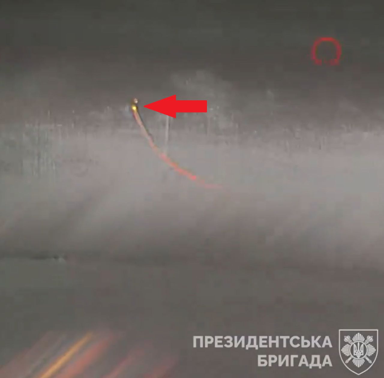 The moment just before a Russian manoeuvring missile is hit by a FIM-92 Stinger system missile.