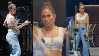 Jennifer Lopez buszuje po sklepie z antykami z odkrytym brzuchem i "skromną" torebką za 3 tysiące (ZDJĘCIA)