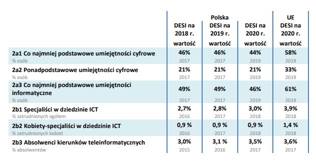 raport DESI na 2020 rok
