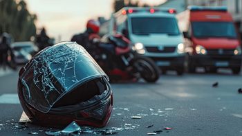 Wypadek na DK77 w Dębnie. Zderzenie motocykla z autem, są utrudnienia
