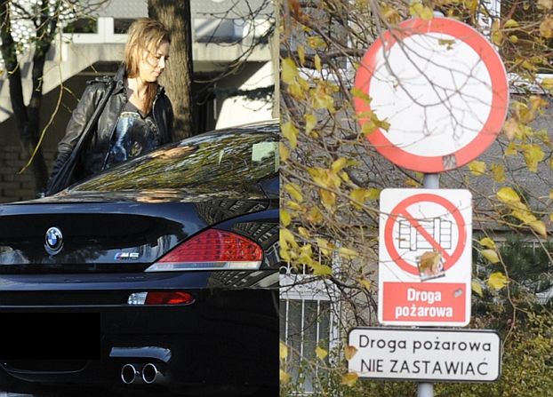 Sablewska parkuje na wjeździe pożarowym... (FOTO)