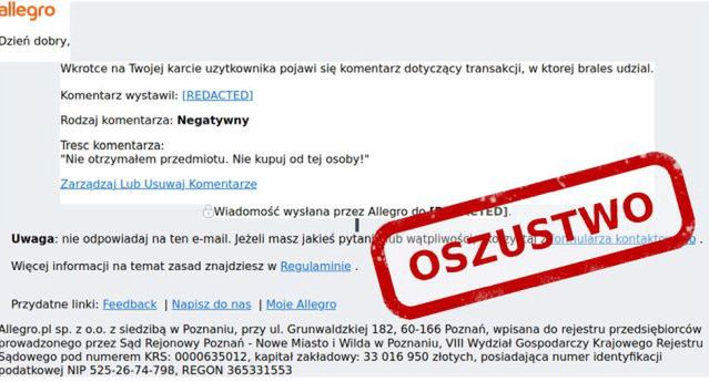 NASK ostrzega przed oszustami podszywającymi się pod Żabkę i Allegro