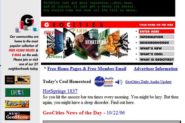 GeoCities.com w 1996 roku