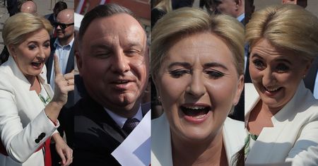Andrzej i Agata Dudowie prezentują BOGATĄ MIMIKĘ na obchodach Dnia Flagi (ZOBACZ)