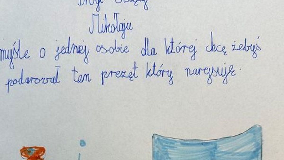 Jezuita pokazał list do Mikołaja jednej z uczennic.