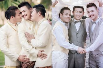 Trzech gejów z Tajlandii... WZIĘŁO ŚLUB! (ZDJĘCIA)