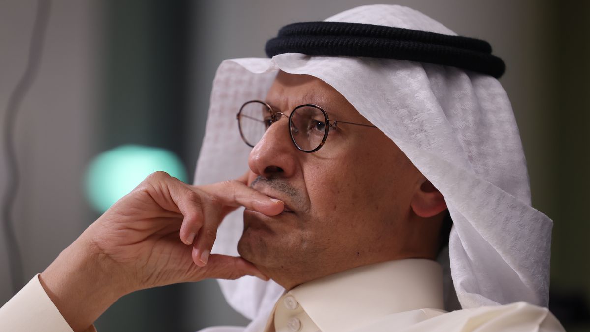 Abdulaziz bin Salman, Saudi Arabia's energy minister, during a Bloomberg Television interview following the 33rd meeting of the Organization of Petroleum Exporting Countries (OPEC) and non-OPEC countries in Vienna, Austria, on Wednesday, Oct. 5, 2022. OPEC+ agreed to cut its collective output limit by 2 million barrels day as it seeks to halt a slide in oil prices caused by the weakening global economy. Photographer: Akos Stiller/Bloomberg via Getty Images